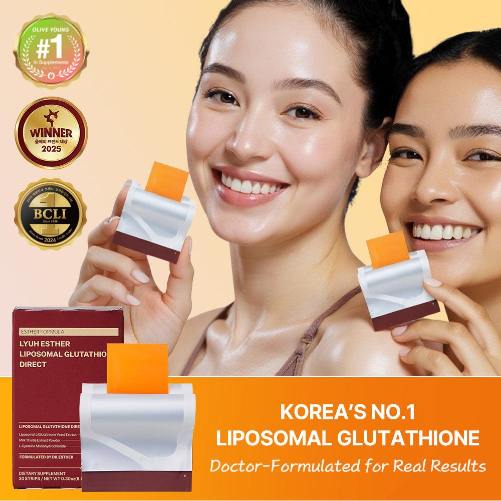 liposomal glutathione price korea ESTHER FORMULA Direct (284mg*30strips) Glutathione Strips, Korean Beauty Supplement Made in USA for antioxidant, Even Skintone back acne solution