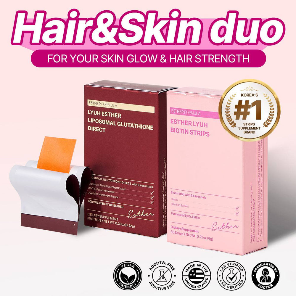 Hair & Skin Duo (60 Strips) | Liposomal Glutathione Direct + Biotin