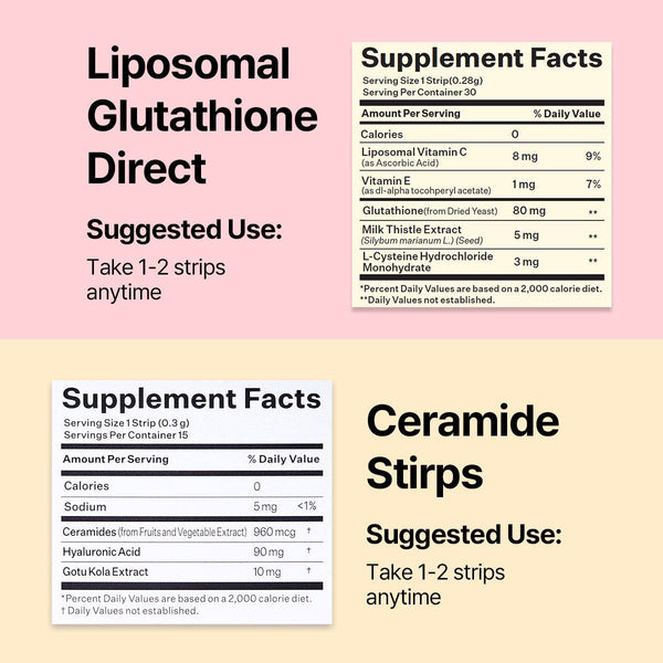 Glow Defense Duo (45 Strips) | Liposomal Glutathione + Ceramide
