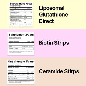 Beauty Complete Set (75 Strips) | Liposomal Glutathione + Biotin + Ceramide