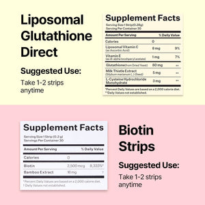 Beauty Boost Duo (60 Strips) | Liposomal Glutathione + Biotin