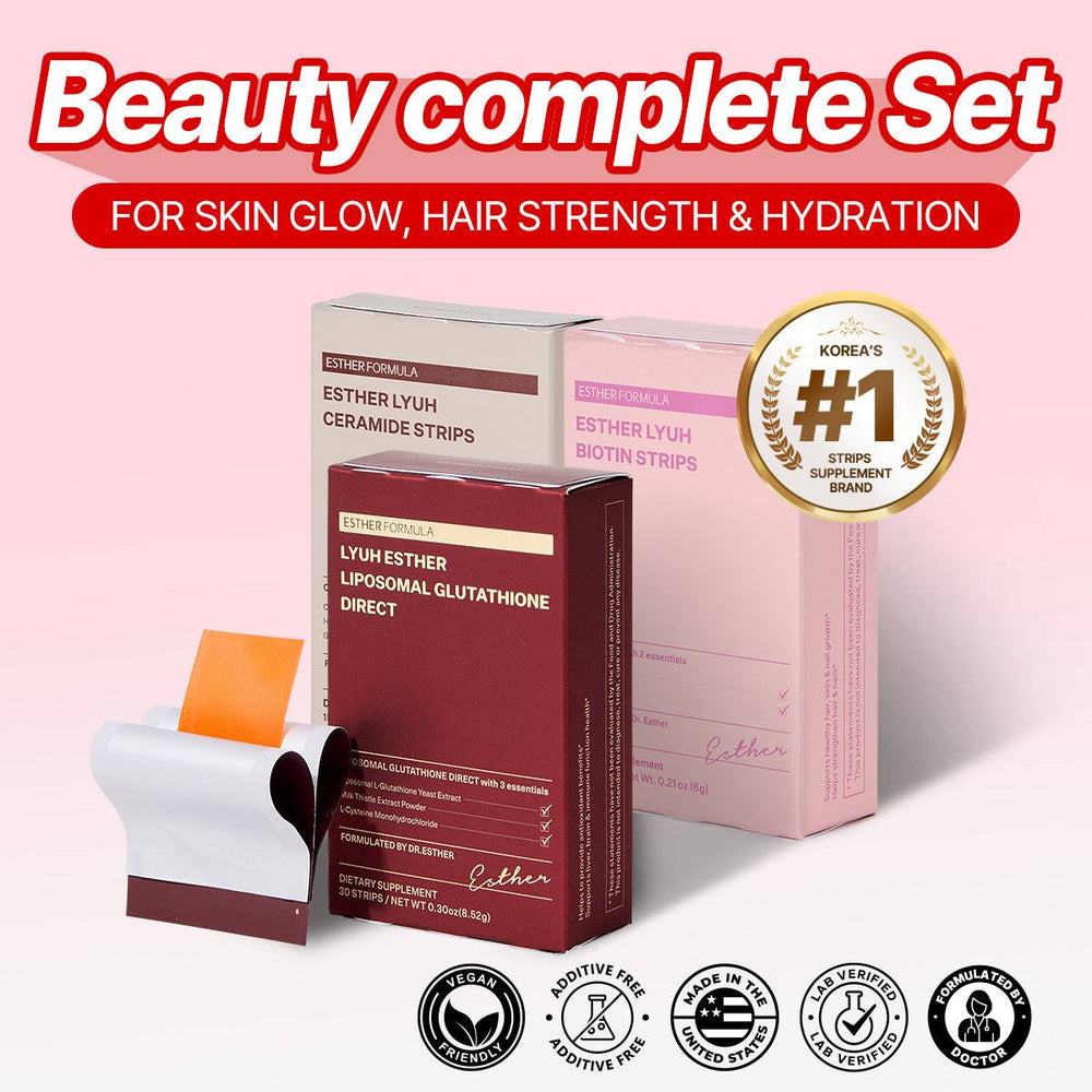 Beauty Complete Set (75 Strips) | Liposomal Glutathione Direct + Biotin + Ceramide