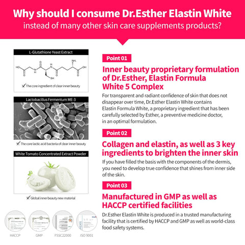 ESTHER FORMULA Elastin Elastin White & Clear Skin Supplement