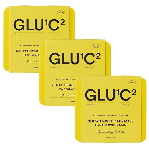ESTHER FORMULA Glutathione [2+1] GLU1C2 Glow Daily Mask (20 Sheets) (3Box) Glutathione GLU1C2 Glow Daily Masks (20 Sheets) Whitening Moisturizing