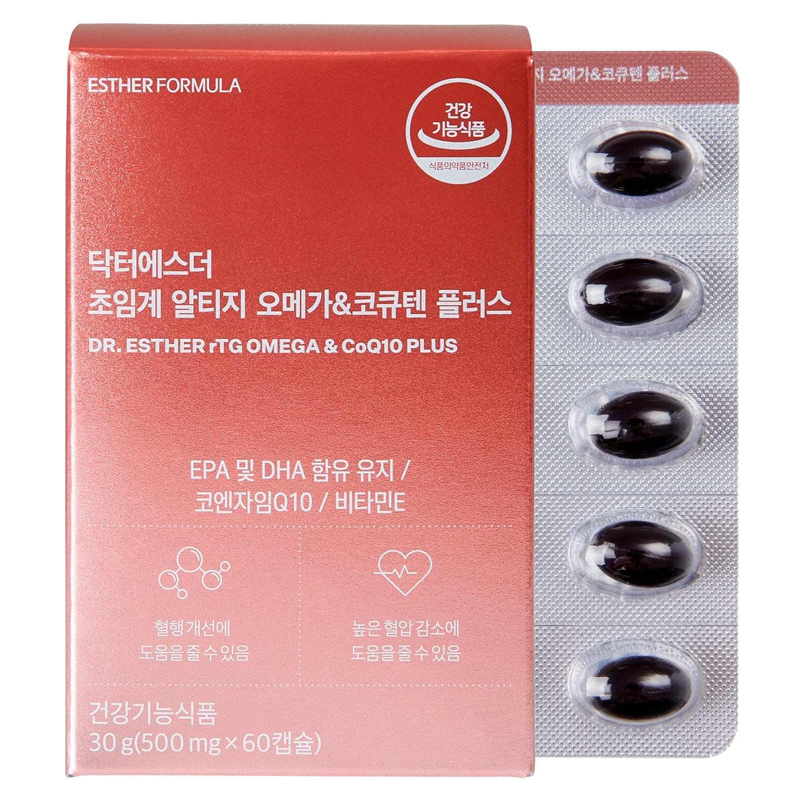 rTG Omega CoQ10 Plus ESTHER FORMULA Effect 1. Blood circulation imp